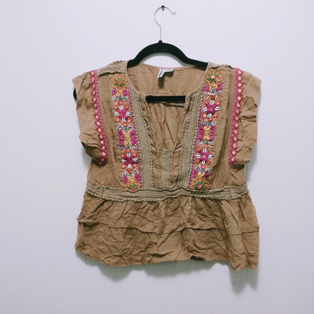 Blanc London boho embroidered shell top - Picture 2 of 8